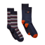 Joules Men's Kingsbury 2 Pack Socks - Navy/Ginger