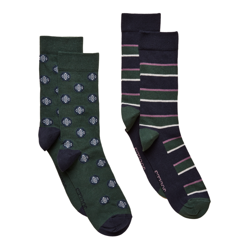 Joules Men's Kingsbury 2 Pack Socks - Multi Green