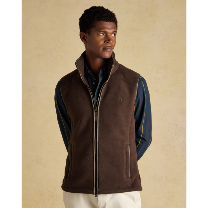 Joules Men's Heritage Fleece Gilet - Brown-1