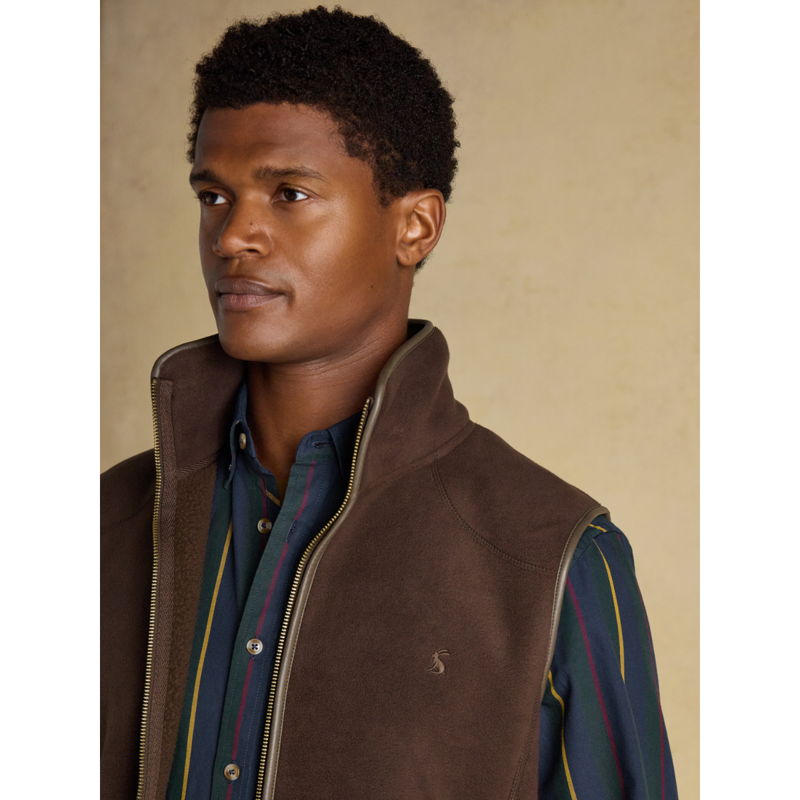 Joules Men's Heritage Fleece Gilet - Brown-4