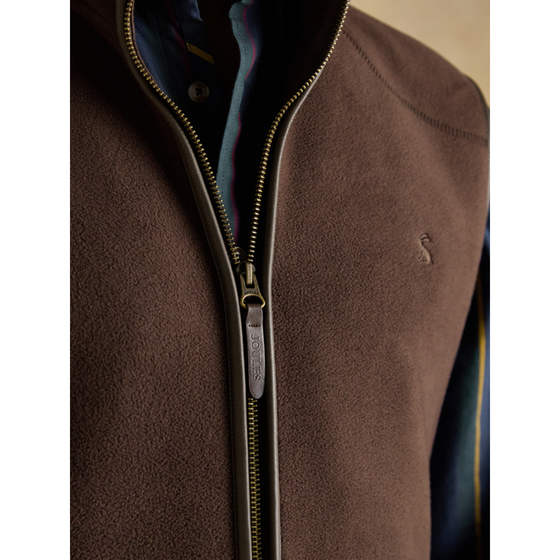 Joules Men's Heritage Fleece Gilet - Brown-5