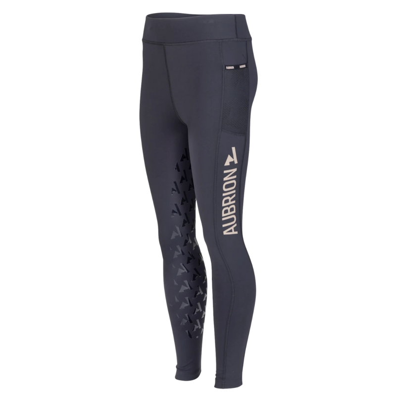 Aubrion Young Rider React Non-Stop Riding Tights - Shadow-1