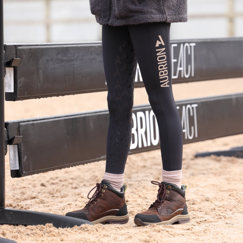 Aubrion Young Rider React Non-Stop Riding Tights - Shadow-6