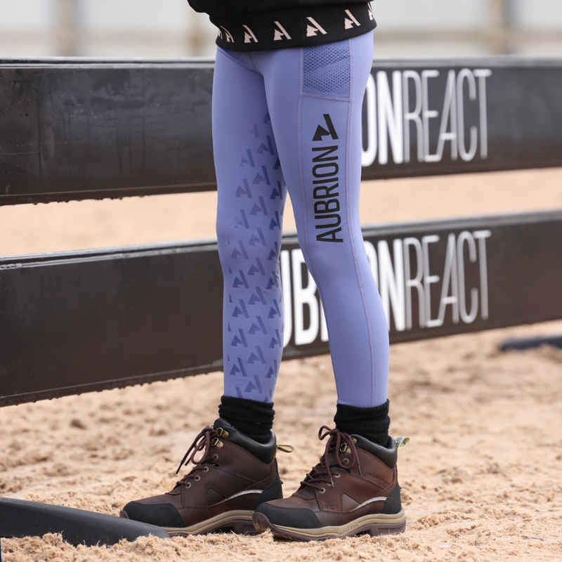 Aubrion Young Rider React Non-Stop Riding Tights - Sky-6