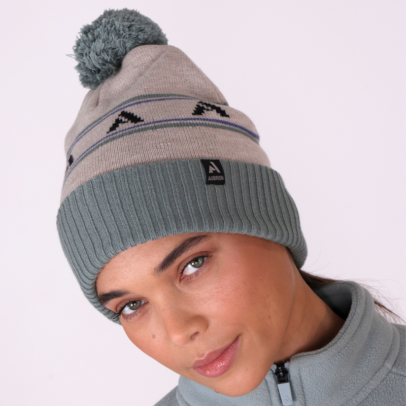 Aubrion React Bobble Hat - Sage/Sand-5