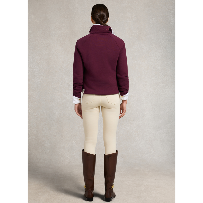 Holland Cooper Sporting Goods Zip Henley - Mulberry-3