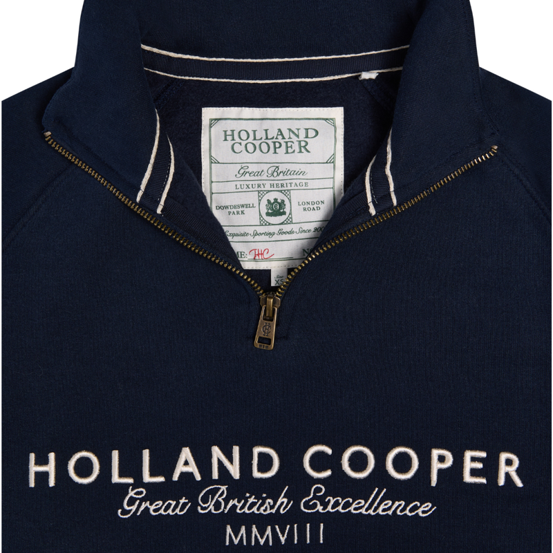 Holland Cooper Sporting Goods Zip Henley - Ink Navy-6