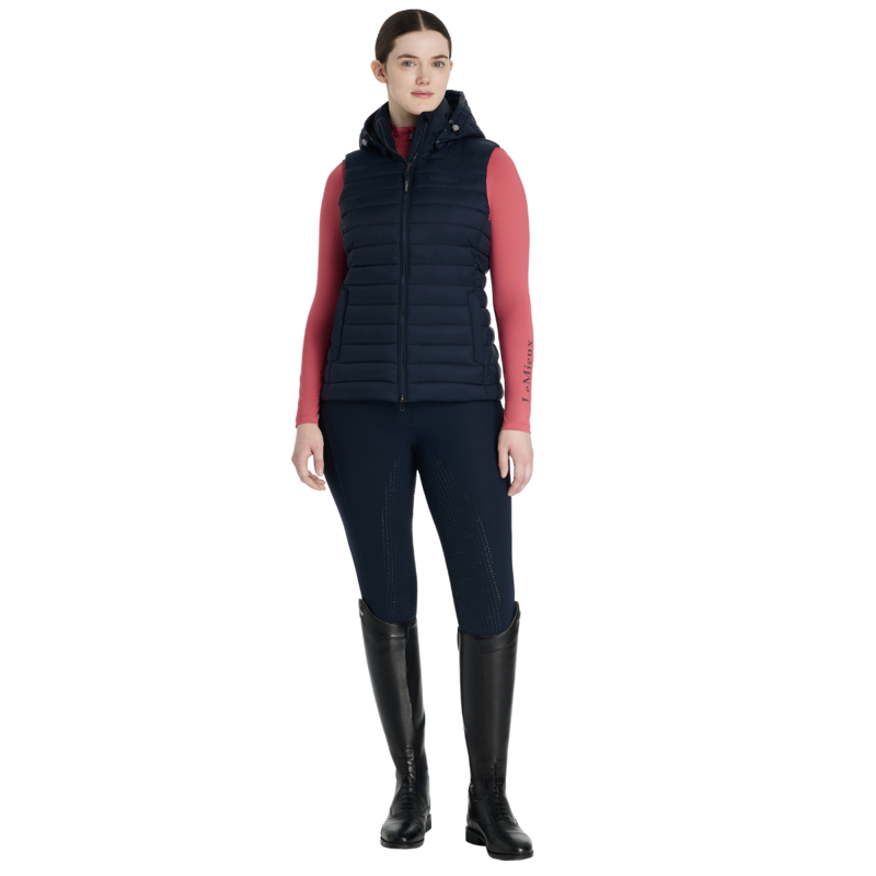 LeMieux Rose Hooded Puffer Gilet - Navy-2