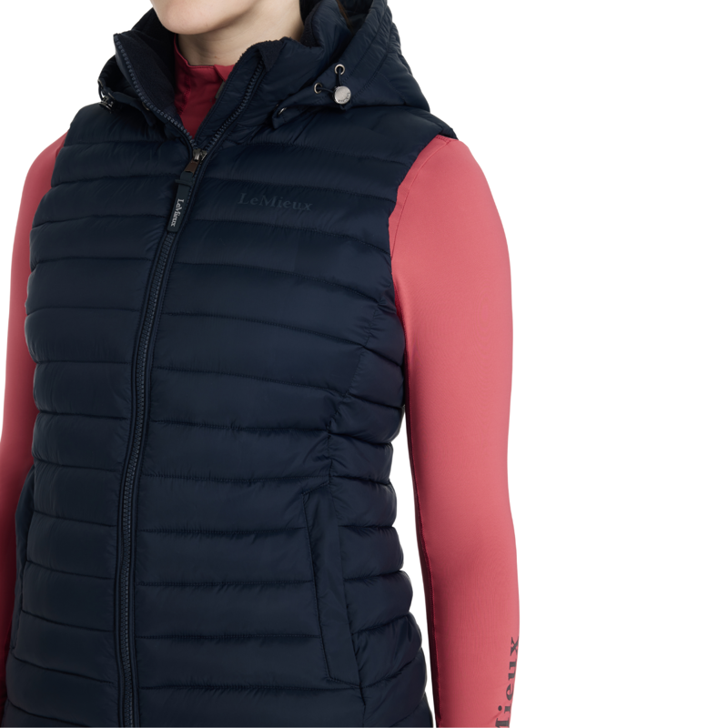 LeMieux Rose Hooded Puffer Gilet - Navy-8