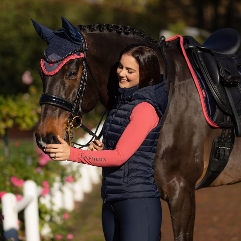 LeMieux Rose Hooded Puffer Gilet - Navy-7