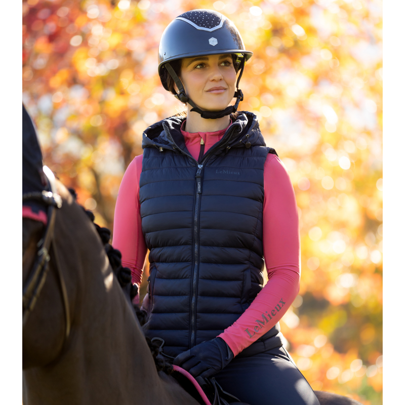 LeMieux Rose Hooded Puffer Gilet - Navy-3