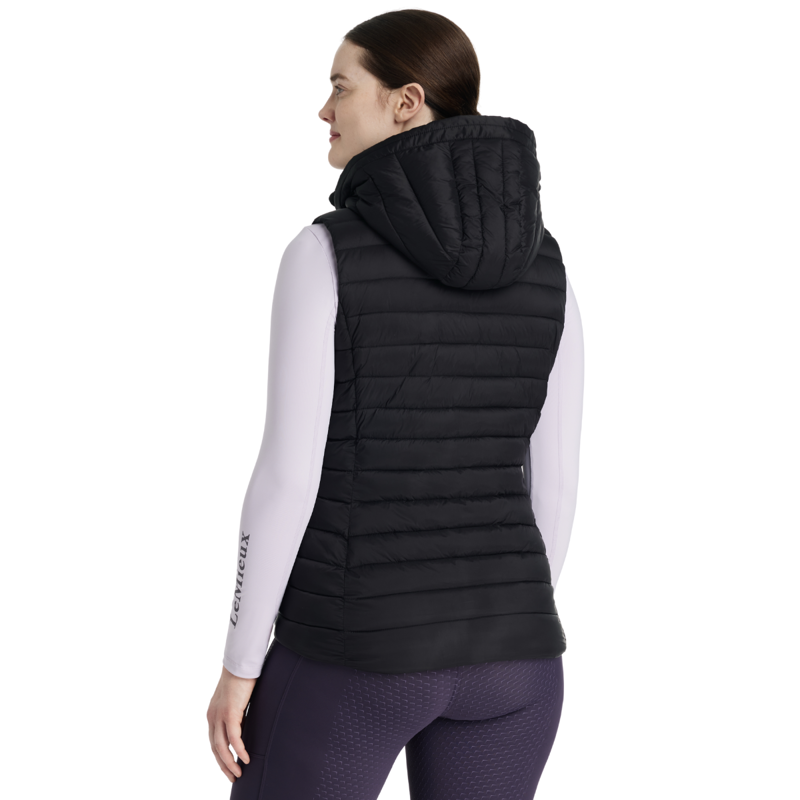 LeMieux Rose Hooded Puffer Gilet - Black-1