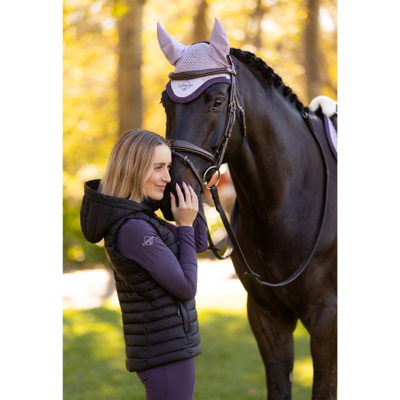 LeMieux Rose Hooded Puffer Gilet - Black-4