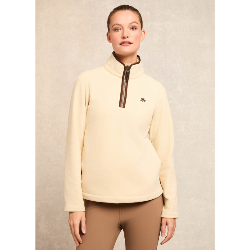 Holland Cooper Country Fleece Quarter Zip - Cream-1
