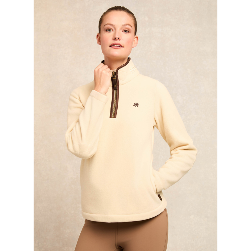 Holland Cooper Country Fleece Quarter Zip - Cream