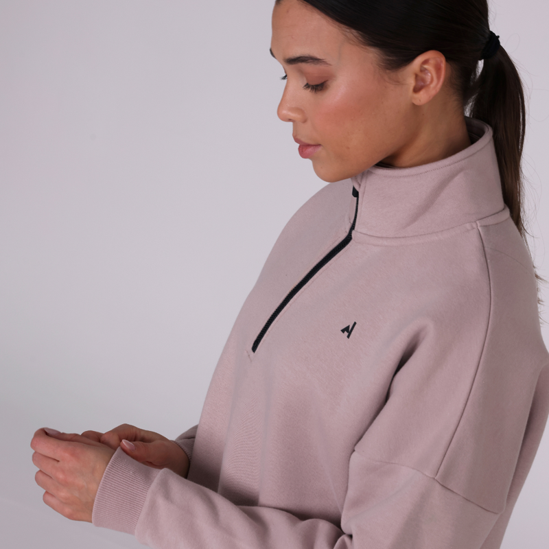 Aubrion React Half Zip Sweatshirt - Sand-5