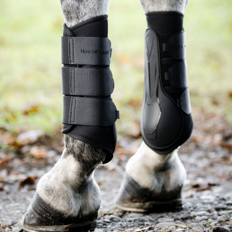 Horseware Classic Brushing Boots - Large - Black/Black-1