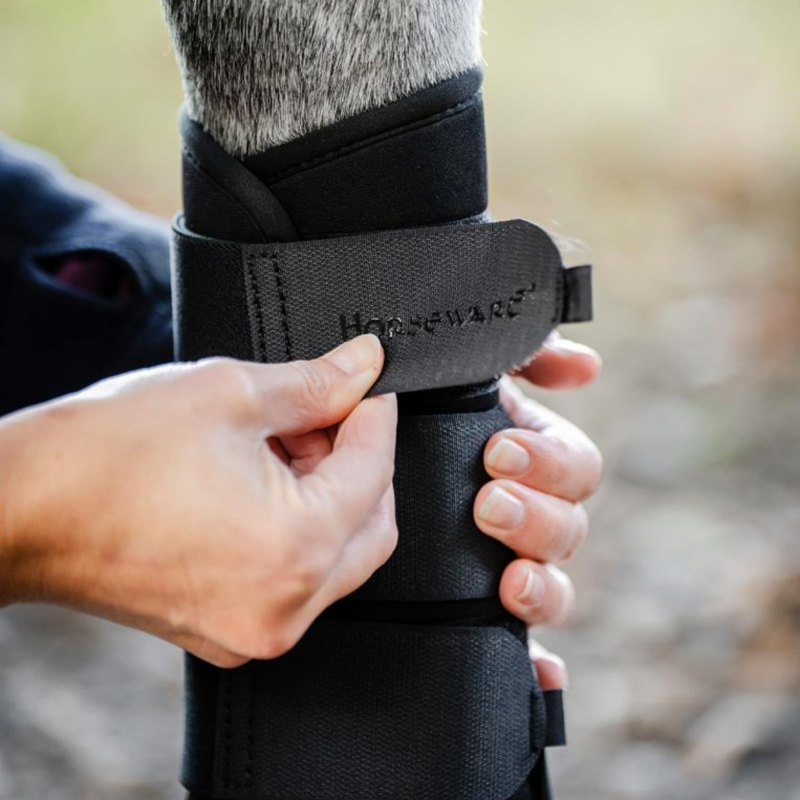 Horseware Classic Brushing Boots - Large - Black/Black-4