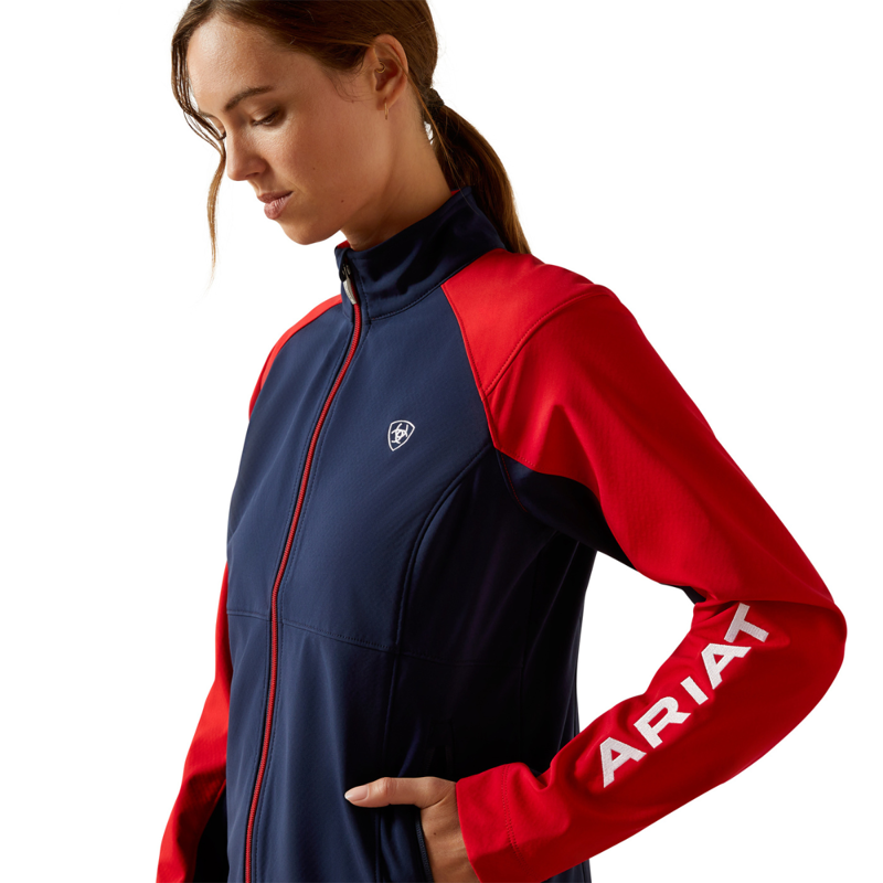 Ariat Women's Team EQ Jacket - NavyT/Red-2