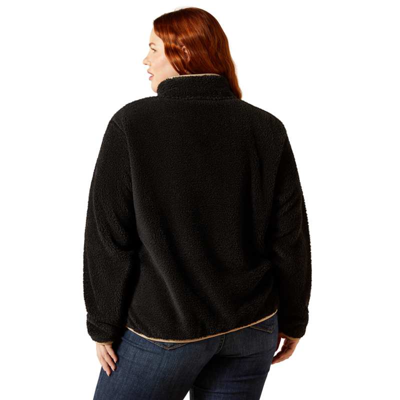Ariat Women's Berber Snap Front Sweatshirt - Black-3