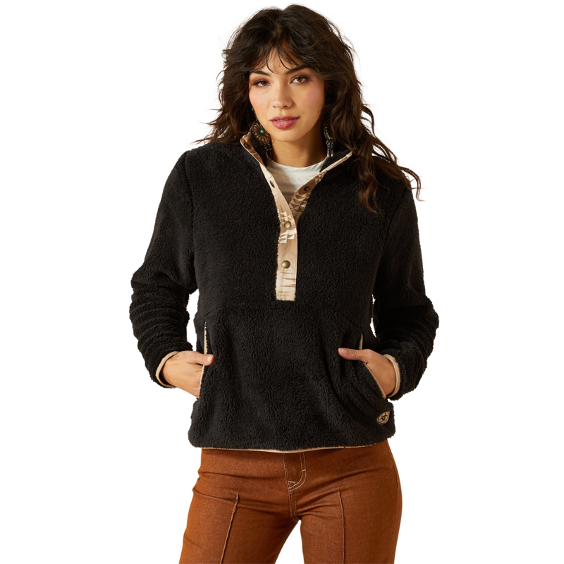 Ariat Women's Berber Snap Front Sweatshirt - Black