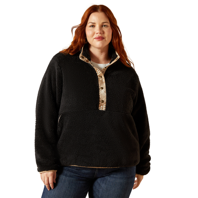 Ariat Women's Berber Snap Front Sweatshirt - Black-2
