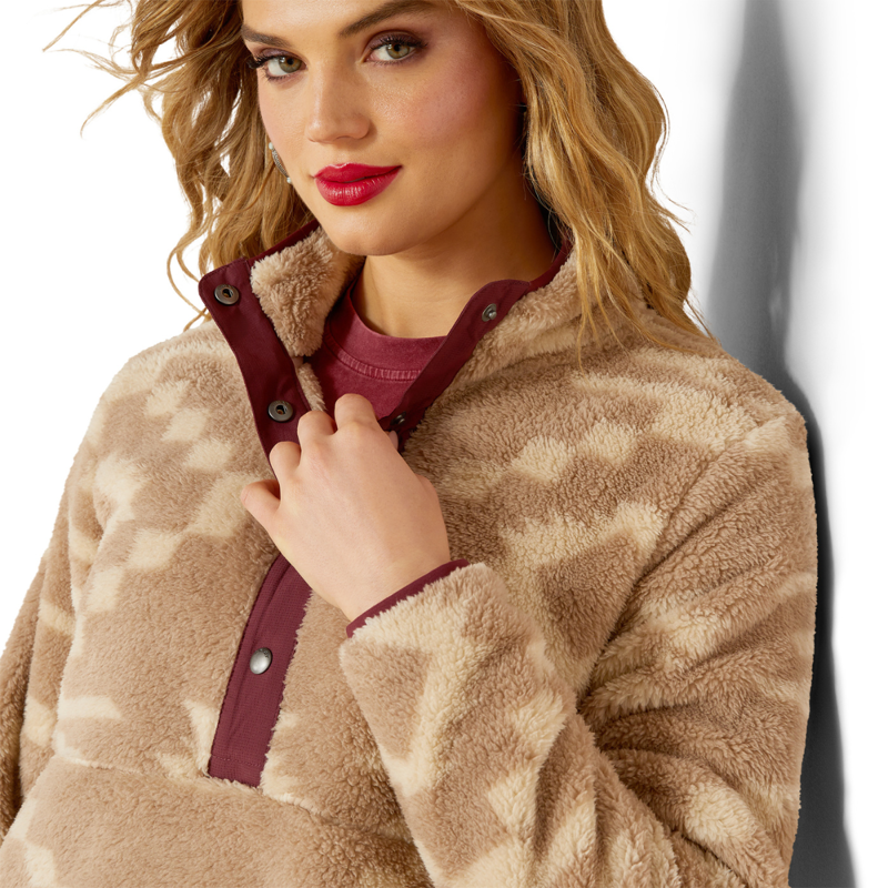 Ariat Women's Berber Snap Front Sweatshirt - Lone Ridge Print-4