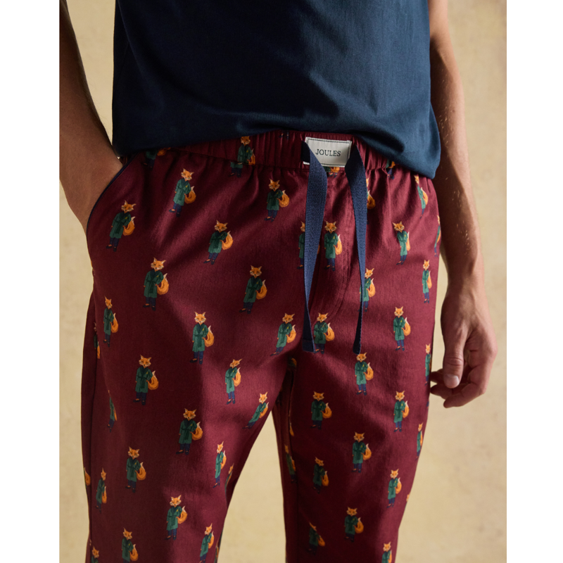 Joules Men's Dozer Pyjama Bottoms - Burgundy Red-4