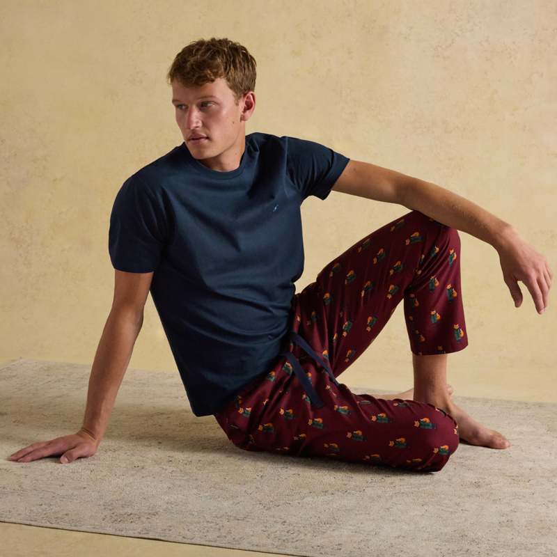 Joules Men's Dozer Pyjama Bottoms - Burgundy Red-3