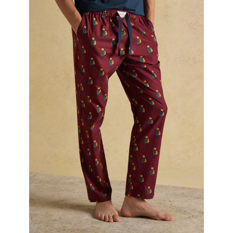 Joules Men's Dozer Pyjama Bottoms - Burgundy Red-1