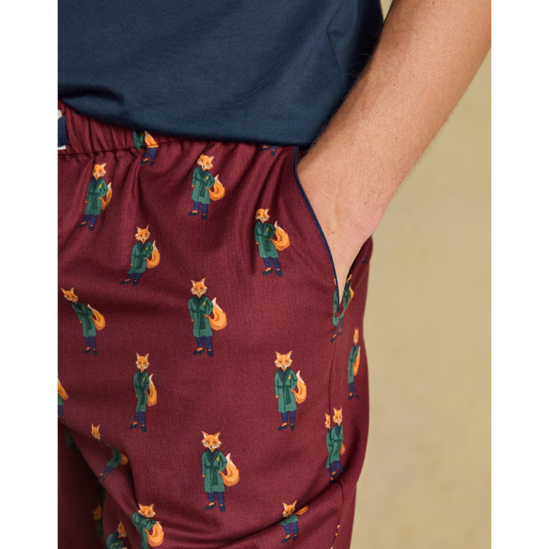 Joules Men's Dozer Pyjama Bottoms - Burgundy Red-5