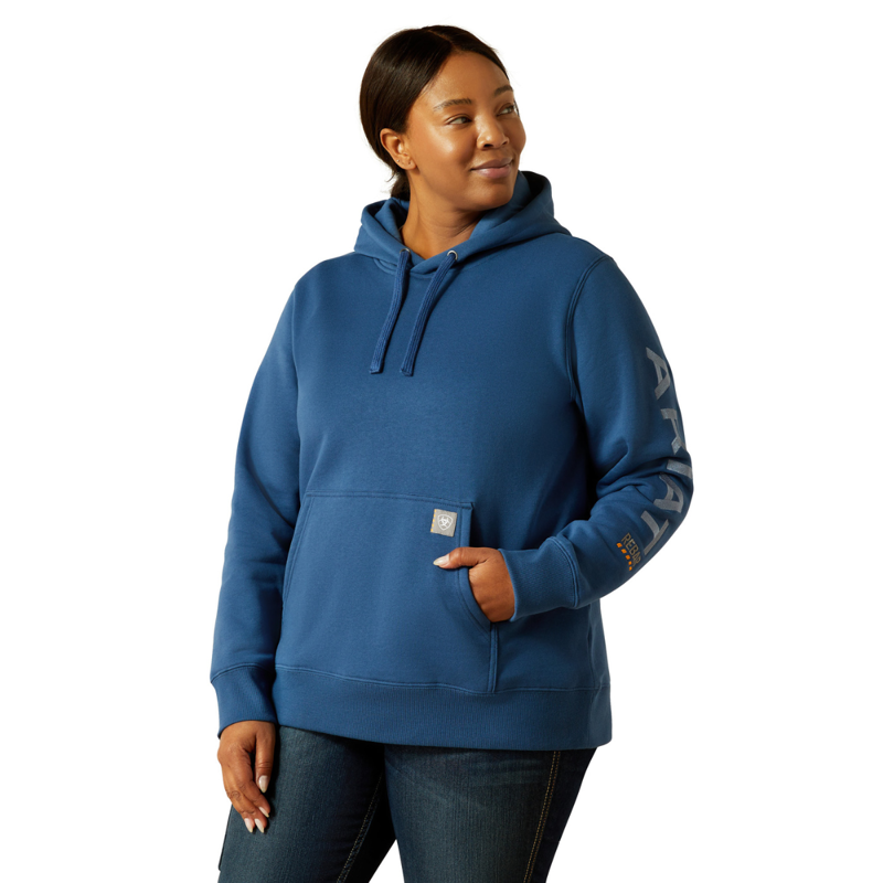 Ariat Women's Rebar Graphic Hoodie - Ensign Blue/Endless Sky