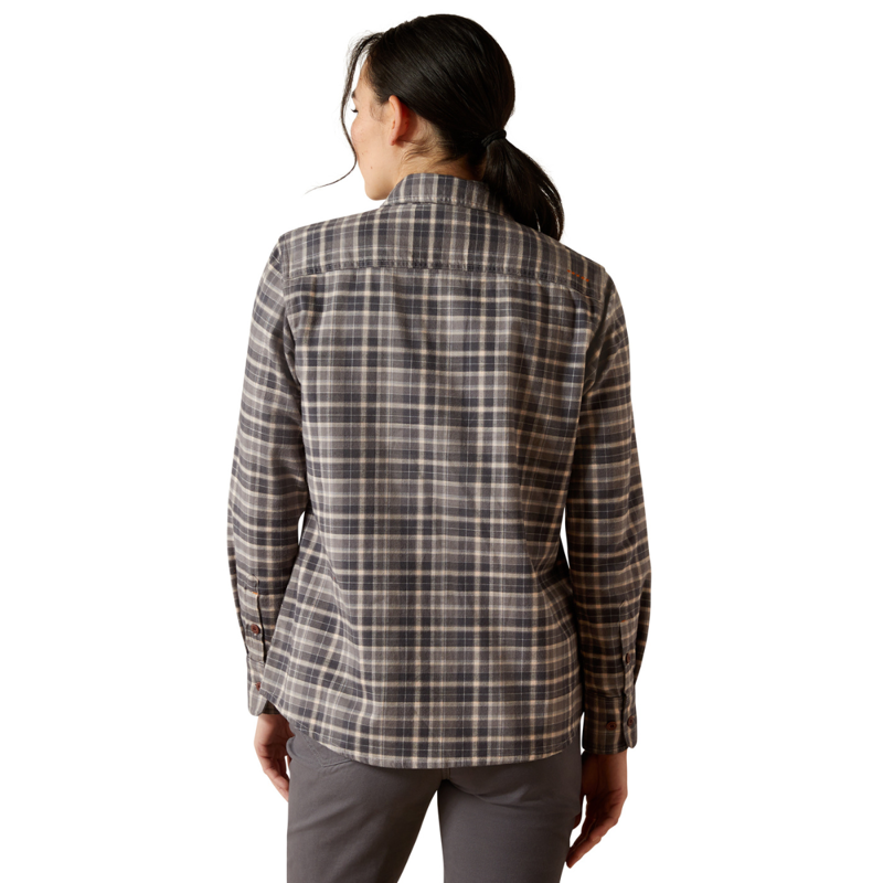 Ariat Women's Rebar Flannel DuraStretch Work Shirt - Charcoal Grey-1