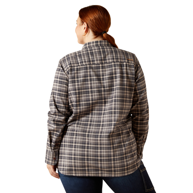 Ariat Women's Rebar Flannel DuraStretch Work Shirt - Charcoal Grey-3