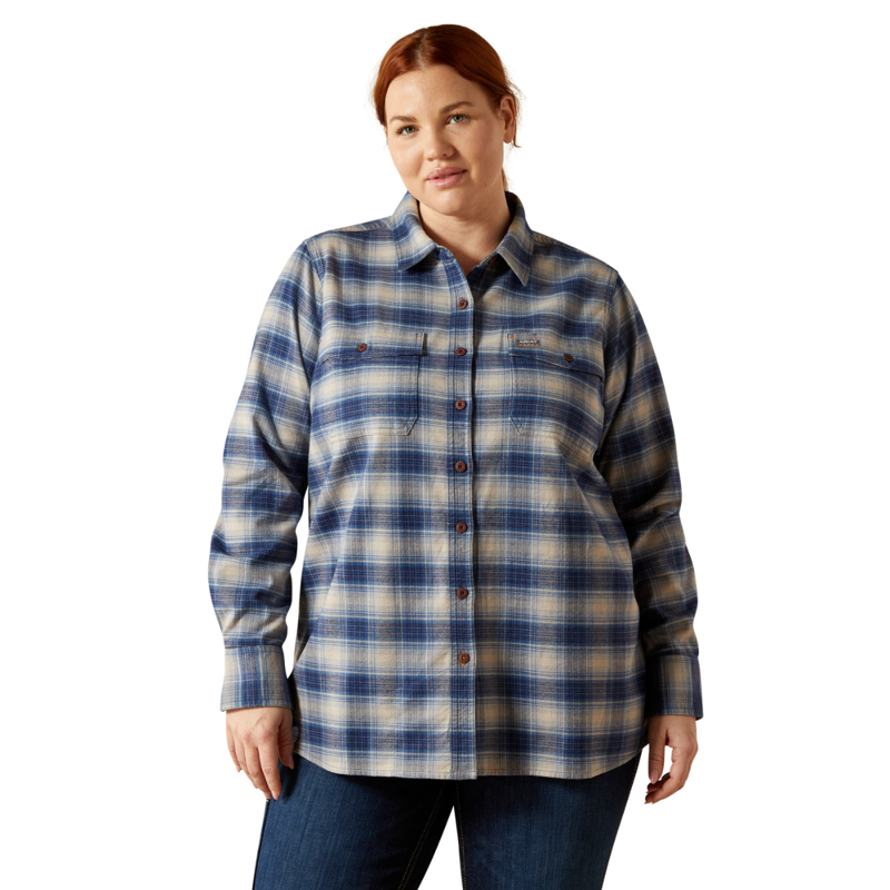 Ariat Women's Rebar Flannel DuraStretch Work Shirt - Navy