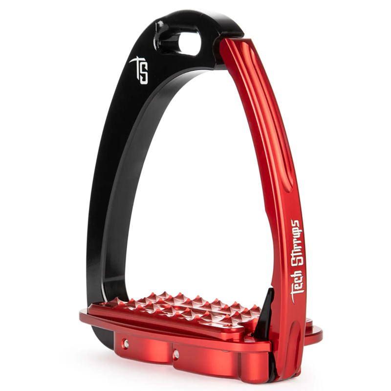 Tech Stirrups Venice Sloped M Medium Safety Stirrups - Black/Red