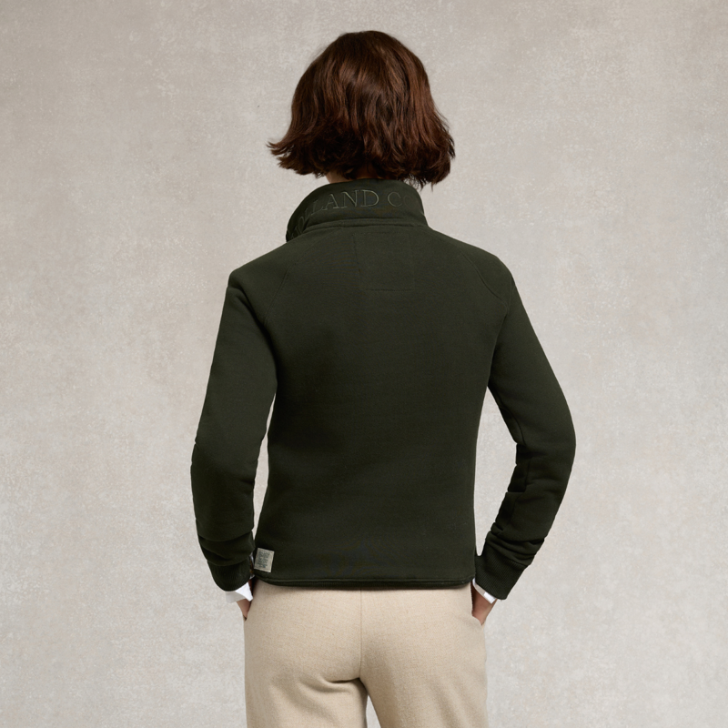 Holland Cooper Sporting Goods Zip Henley - Racing Green-3