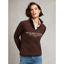 Holland Cooper Sporting Goods Zip Henley - Walnut