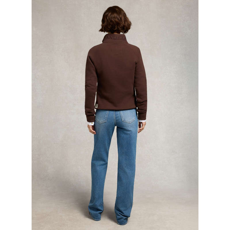 Holland Cooper Sporting Goods Zip Henley - Walnut-4