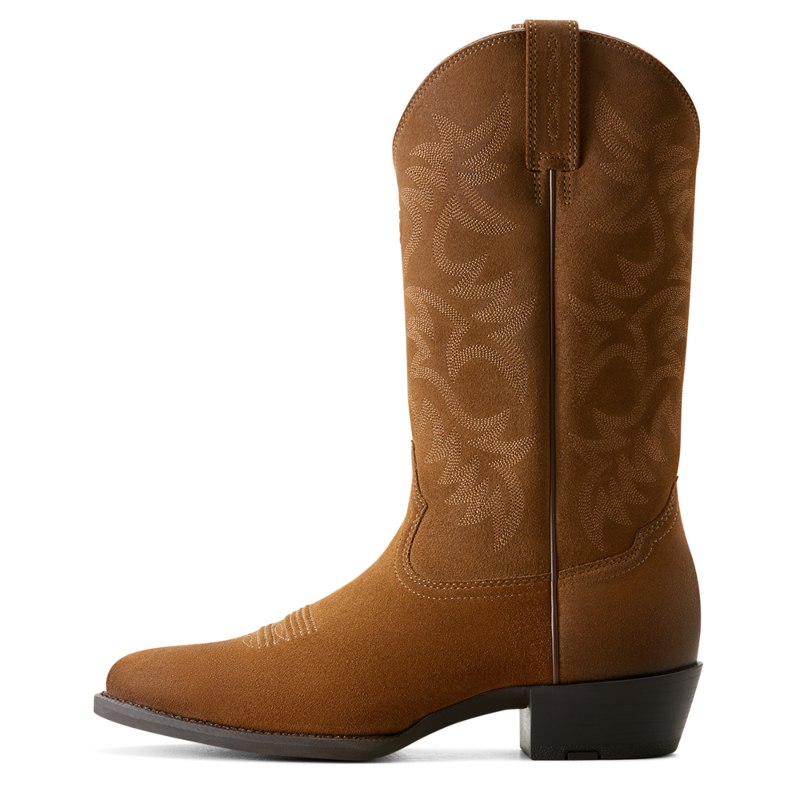 Ariat Men's Heritage R Toe Western Boot - Dijon Suede-1