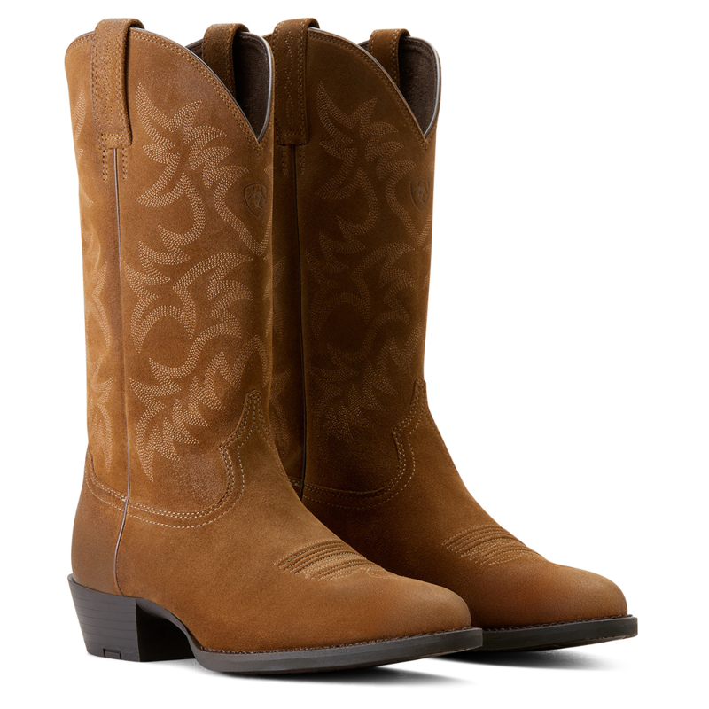 Ariat Men's Heritage R Toe Western Boot - Dijon Suede-6