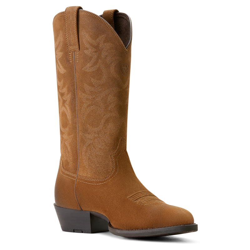 Ariat Men's Heritage R Toe Western Boot - Dijon Suede-3
