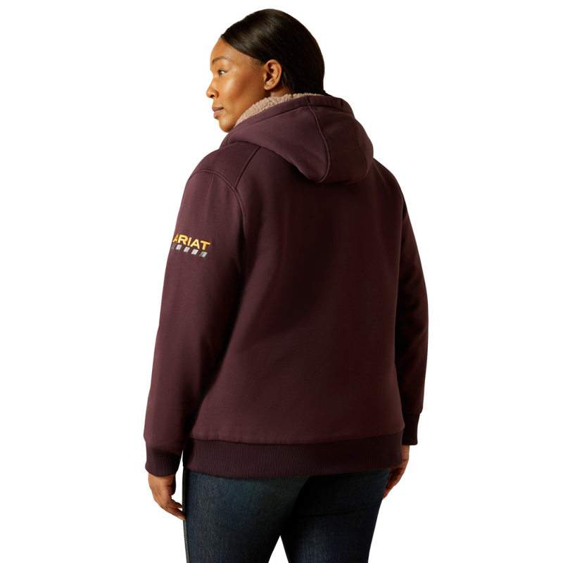 Ariat Women's All-Weather Sherpa Full Zip Hoodie - Fudge-2