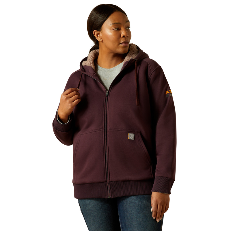 Ariat Women's All-Weather Sherpa Full Zip Hoodie - Fudge-1