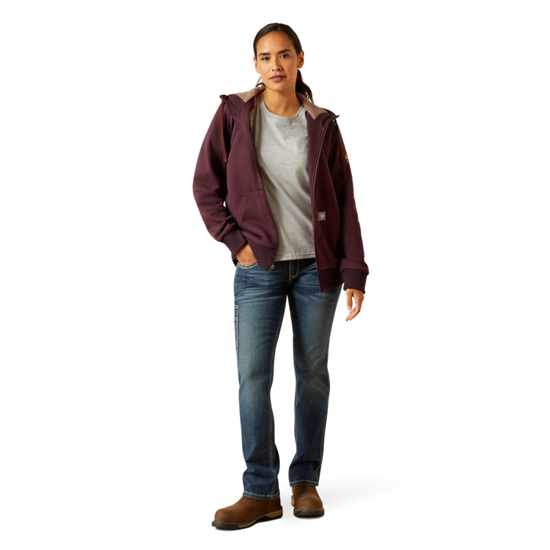 Ariat Women's All-Weather Sherpa Full Zip Hoodie - Fudge-7