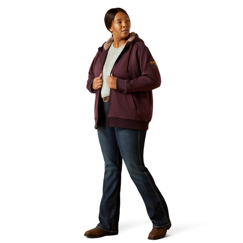 Ariat Women's All-Weather Sherpa Full Zip Hoodie - Fudge-6