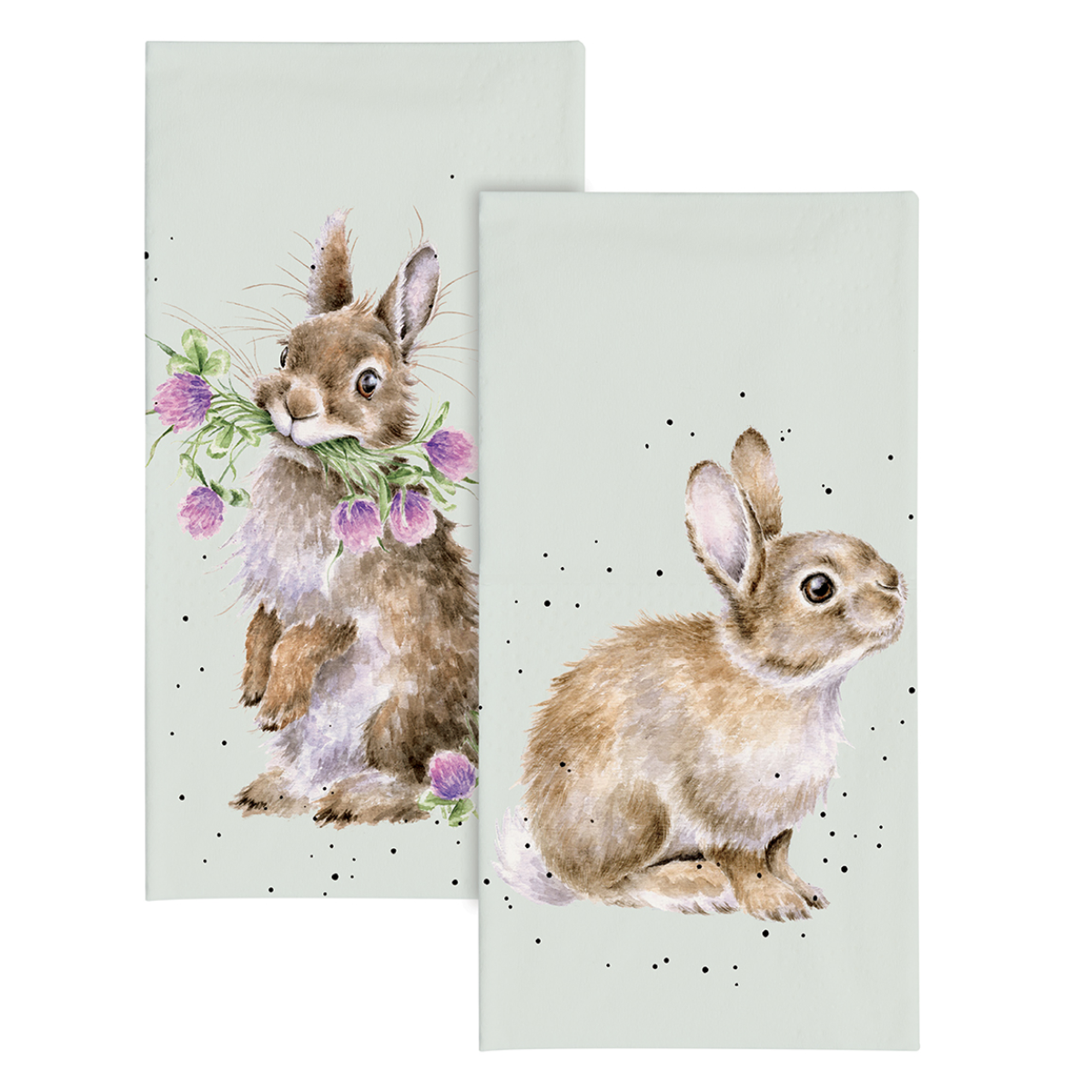 White Rabbit Tissue Wrendale Designs 'Head Clover Heels' Rabbit Pocket Tissues