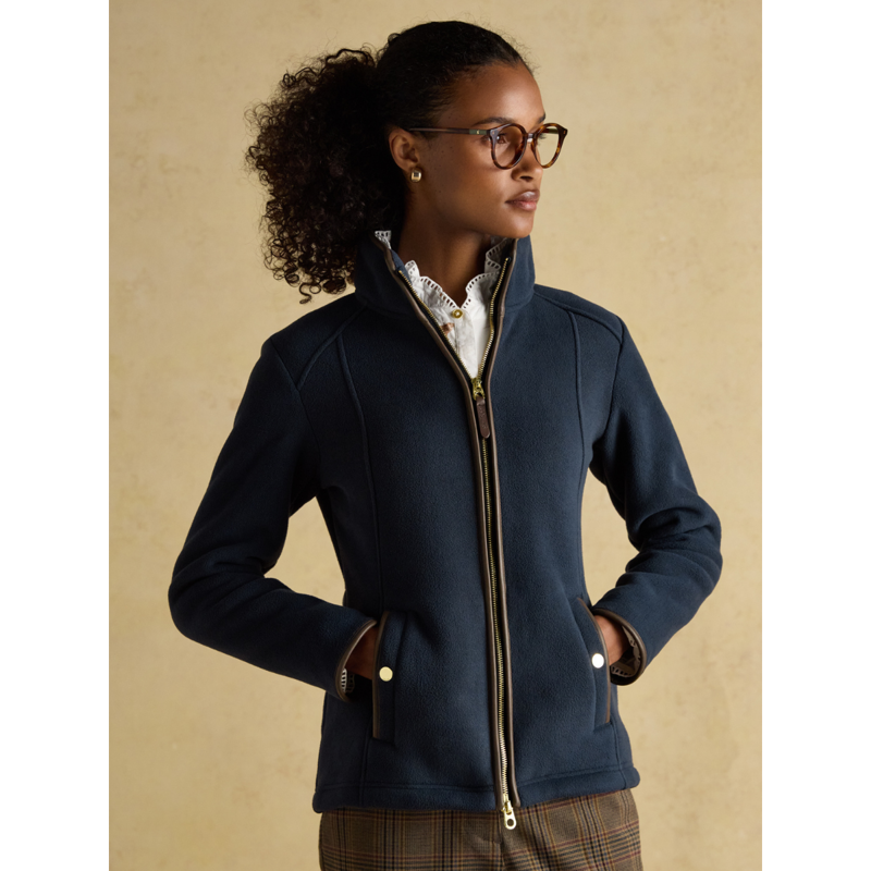 Joules Ladies Heritage Zip Through Fleece - Navy-1