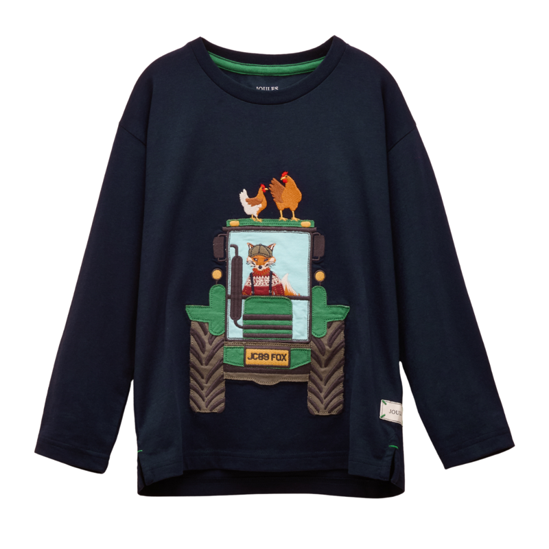Joules Boys' Jack Applique Long Sleeve Top - Navy