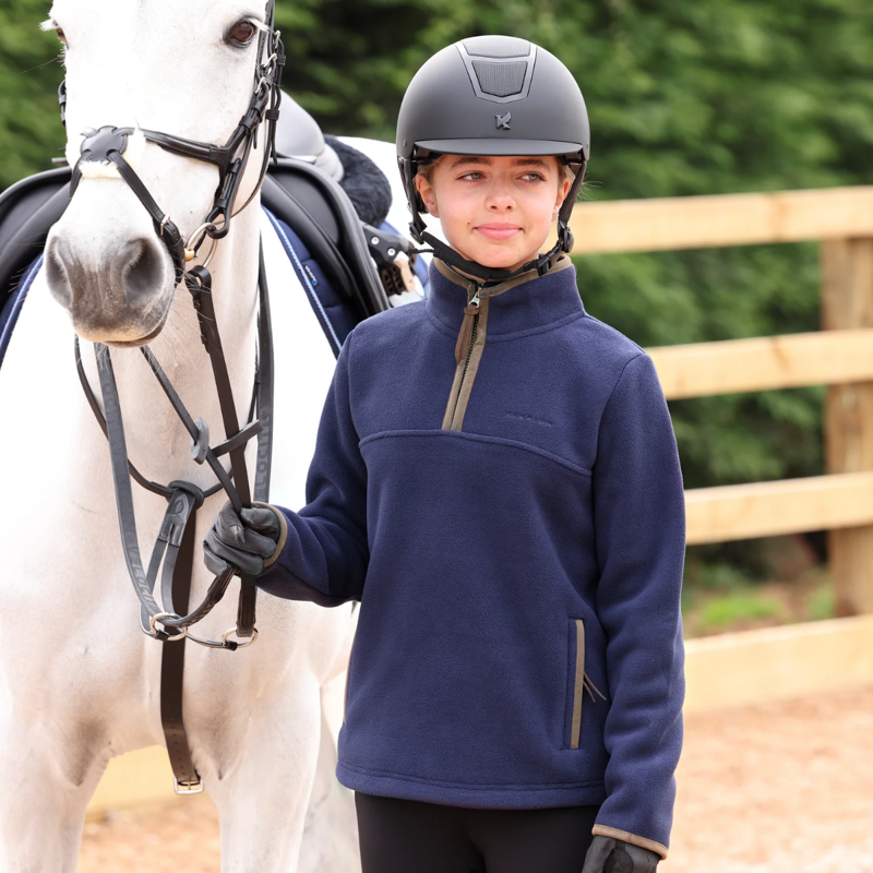 Aubrion Young Rider Core Half Zip Fleece - Navy